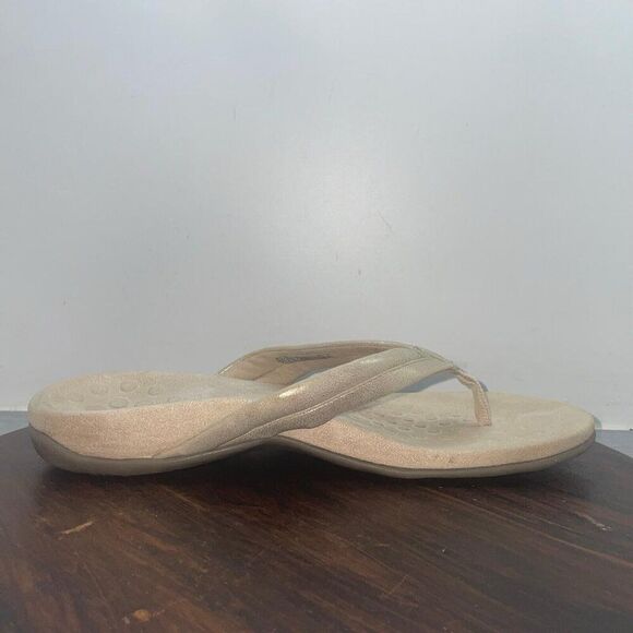 Vionic Raya Metallic Beige Womens Size 9 Casual Slipper Flip Flop Thong Sandals - Picture 2 of 10